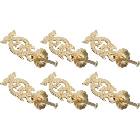 10 jeux de poignées de tiroir rétro double dragon épaisses, poignées de tiroir de porte d'armoire en laiton bronze antique (1/5)