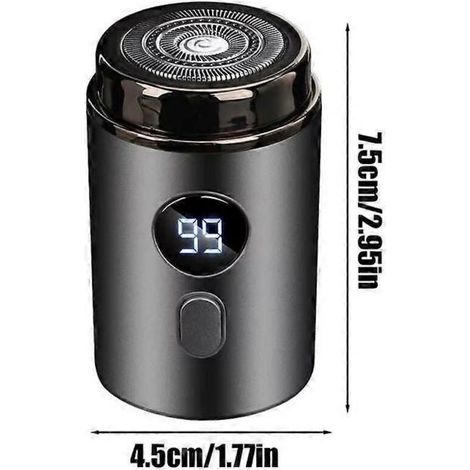 Mini Rasoir Électrique Rechargeable, Lavable, Sans Fil pour Visage et Barbe, Idéal Voyages et Voiture (Noir)