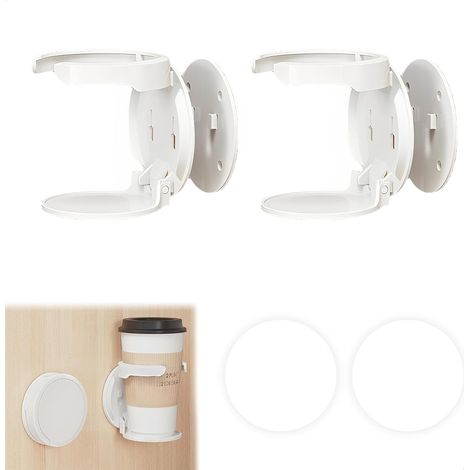 Tisch-Getränkehalter, 2-teiliger hängender Getränkehalter, universeller faltbarer Getränkehalter, Flaschenhalter, wandmontierter Taschenhalter, Getränkehalter-Clip für Kaffeetassen und Wasserflaschen, (1/5)