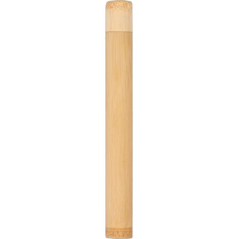 Boîte à thé ronde en bambou, récipient de rangement rétro carbonisé, tube à encens écologique (1/5)