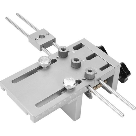 Kit 3 en 1 pour le travail du bois (6/8/10/15 mm) : gabarit de perçage auto-centreur pour tourillons avec guide. (1/5)
