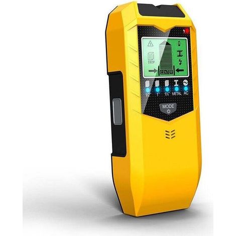 Détecteur de fils 5 en 1 - Scanner mural avec écran LCD et alarme sonore - Localise lignes électriques, tuyaux métalliques (Piles non incluses) (1/4)