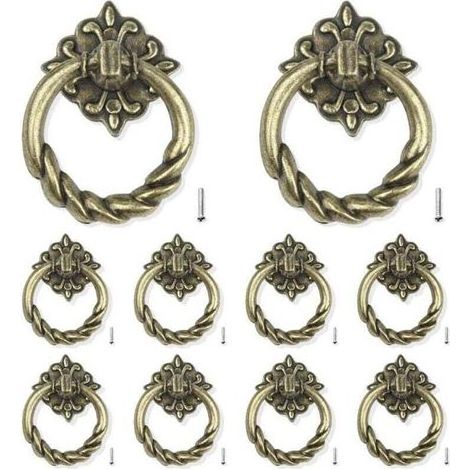 10 Pièces de Poignée de Porte Poignée de Tiroir de Porte Poignée de Tiroir Poignée d'armoire en Bronze pour Meubles de Cuisine Porte de Tiroir d'armoire (1/3)