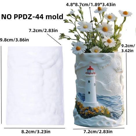 (Moule SANS PPDZ-44) Moule en résine silicone en forme de relief montagneux pour pot de fleurs succulentes, ruisseau de montagne, boîte de rangement, coupelle à bougie, moules en gypse (1/4)
