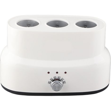Chauffe-huile de massage électrique pour 3 flacons, revêtement en alliage d'aluminium, température constante, prise UE 220 V. (1/5)