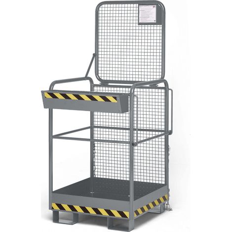 R+R Industrietechnik Arbeitskorb Typ RAK-ONE 800x800x1900mm RAL7005 Mausgrau