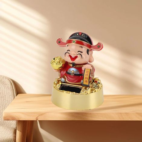 Figura alimentada por energía solar, estatua de Cai Shen, autoequilibrada, duradera. (1/5)