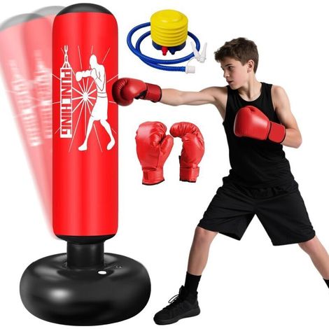 Sac De Frappe Enfant - 160 Cm - Base À Eau Ou Sable - Pompe Incluse - Pour Karaté Et Taekwondo - 1 Pièce (1/5)