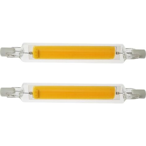Lot de 2 ampoules LED R7S 118 mm, équivalent halogène, type J, 20 W, 120 V, culot R7S à double extrémité, projecteur halogène de type J, angle de faisceau de 360 degrés, éclairage paysager, blanc ch (1/4)