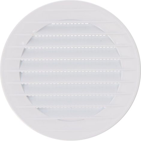 Griglia di ventilazione rotonda da incasso con zanzariera realizzata in ABS di colore bianco Ø9cm Ø12cm EDM