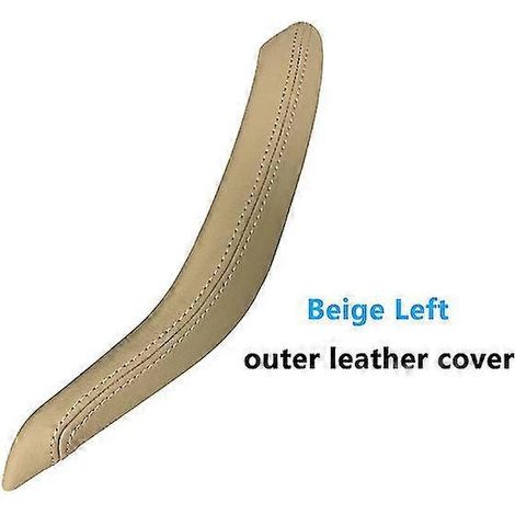Poignée de porte intérieure côté passager, revêtement extérieur en cuir de remplacement pour BMW X5 X6 F15 F16 (2014-2018) - Poignée de porte intérieure beige gauche (1/5)