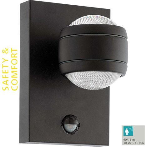 Applique Esterno Moderna Sesimba 1 Metallo Nero Policarbonato Bianco Led (1/5)