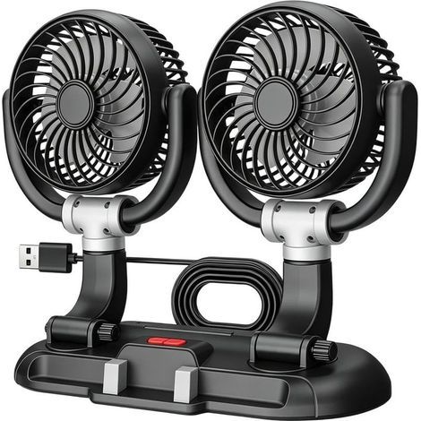 Ventilateur USB pour Voiture Silencieux Puissant Portable Double (1/5)