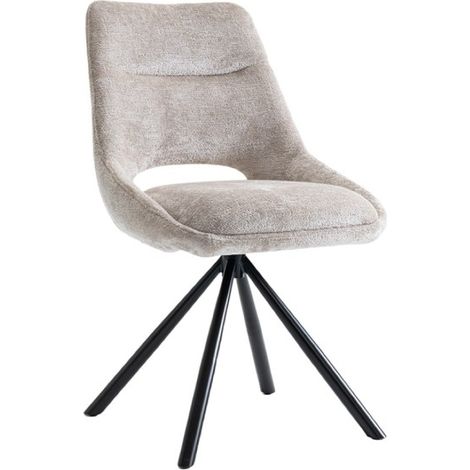 Set di 2 sedie YUMENA – Tessuto beige – Gambe in metallo – Design minimalista – Eleganza naturale e contemporanea