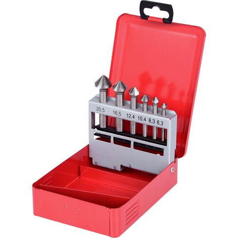 Coffret de forets aléseurs HSS Co 5 90°, 6 pcs en box métal (1/5)
