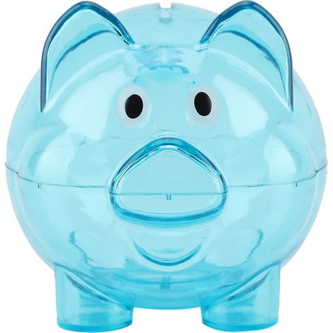 Tirelire cochon créative mignonne cadeau anniversaire jouet tirelire cochon bleu (1/5)