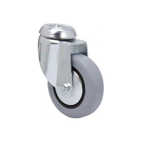 rueda giratora agujero m10 20bh60cp-pgia poliamix-goma gris eje liso (1/4)