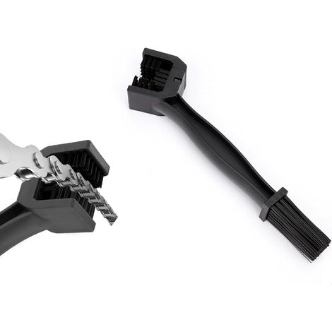 Brosse de nettoyage pour chaîne de moto, brosse de nettoyage de chaîne de vélo avec brosses à double extrémité, outil de nettoyage durable pour moteur et chaîne de vélo, accessoires de moto (1/5)