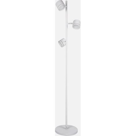 Pie Salon Ortiga 3 X Gx53 Blanco 27w 2400lm Orientable Bombillas Incluidas 142x25x25cm
