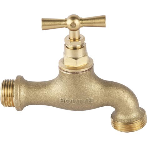 Boutt 2103315 R15B - Rubinetto da giardino in ottone, 15 x 21, ugello 20 x 27 (1/3)