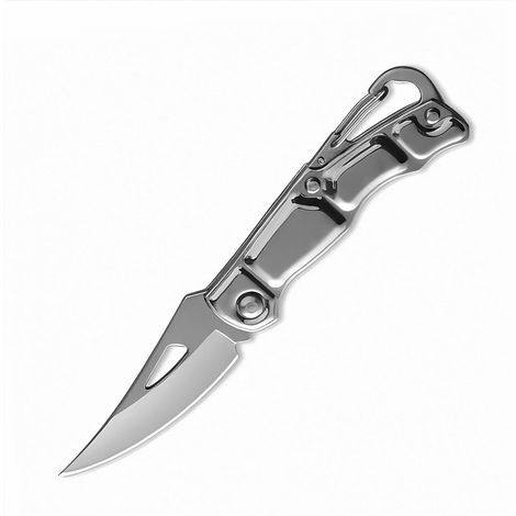 Mini Taschenmesser Edelstahl mit Schlüsselanhänger, Klappmesser für Outdoor