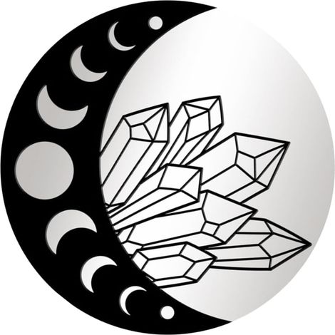 mural miroir acrylique phases de la lune décoration murale (1/5)