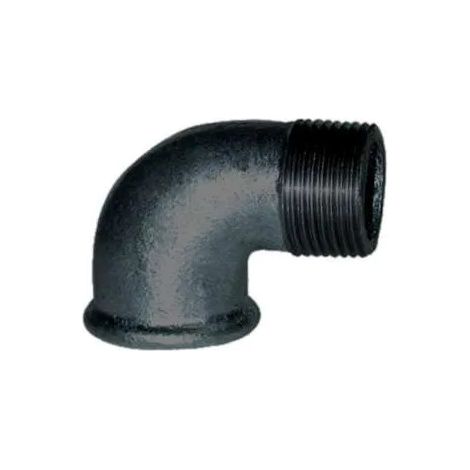 Gomito malleabile 90°, 08x13, maschio femmina nero
