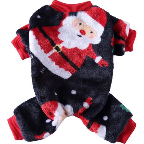 1 pyjama pour chien, polaire bleu marine, taille S à XL, pour chiens et chats, tenue festive de Noël (1/5)