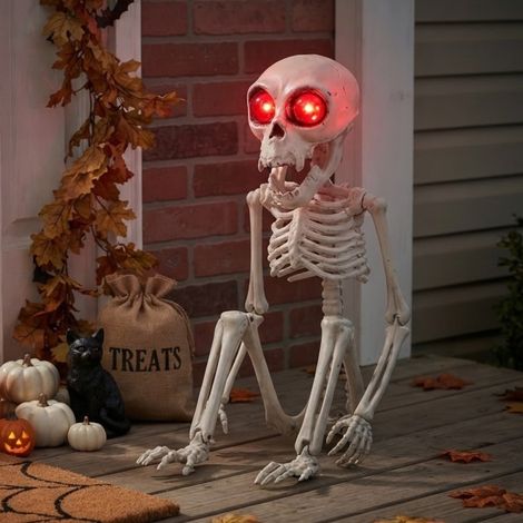 Sitting Light Up Playful Monkey Skeleton (1/2)