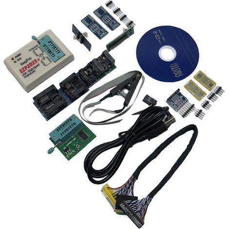 Programmateur USB SPI EZP2023 avec prise en charge de 12 adaptateurs, compatible avec les mémoires EEPROM Flash 24, 25, 93 et 95, et compilateur BIOS haute performance. (1/5)