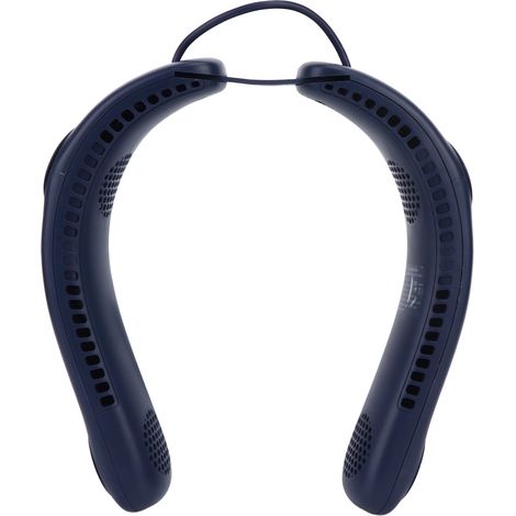 Nackenventilator mit 4 Flügeln, 3 Geschwindigkeitsstufen, freihändiger USB-Ladefunktion, geräuscharm, faltbar, ideal für Zuhause, Büro und Reisen, blau (1/5)