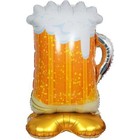 Ballon géant de 147 cm en forme de chope de bière avec inscription « Vieilli à la perfection » - Décorations de fête (1/5)