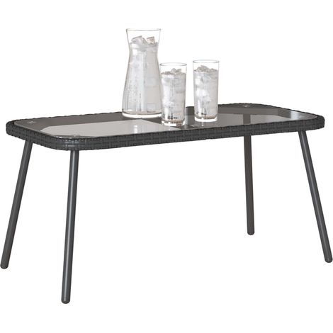 Maison Exclusive - Tavolino da salotto Nero 90 x 45 x 43 cm polyrattan