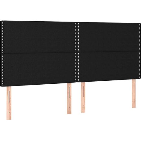 Maison Exclusive - Cabecero de cama de tela negro 180x5x118/128 c (1/5)