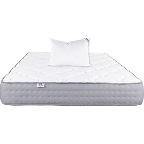 Matelas Zen (20 cm) et Oreiller, mousse haute densité, ferme, face été/hiver, 90x190cm (1/4)