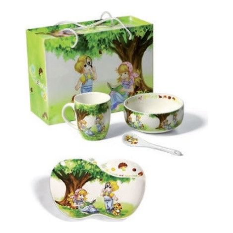 Fade Bimbi Seduti set pappa 4 pezzi porcellana in scatola regalo
