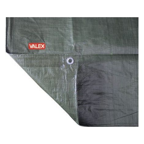 Telo impermeabile con occhielli VALEX 1454277 in polietilene - 90 g/m² - 4x6 m (1/2)