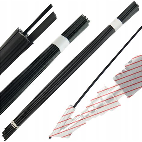 Raccoglitore in pelle nera 100 g (PE-LD) Set di strisce e triangoli (1/5)
