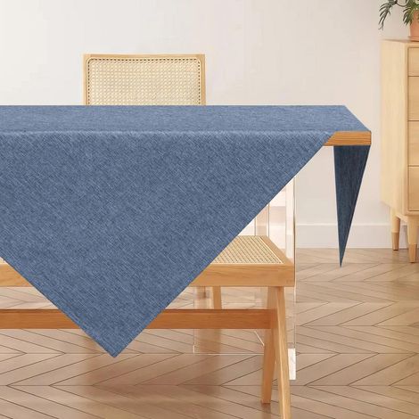 Nappe lavable aspect lin 100x100cm, imperméable, résistant aux rayures