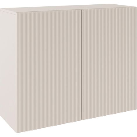 Selsey Credenza 2 Ante in Beige Cashmere con Frontali Scanalati Larghezza 100 cm Sistema Push-to-Open Mobilia Moderna Camera da Letto Mobile Funzionale Elegante Finiture in ABS Resistenti (1/5)