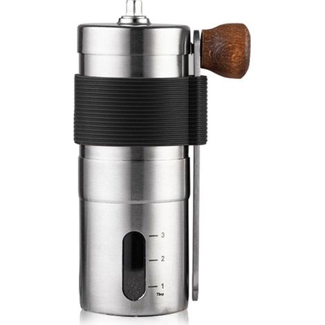 Moulin à café manuel portable, broyeur à grains de café en acier inoxydable, mini outil de broyage, réglages réglables, moulin de voyage à manivelle (1/4)