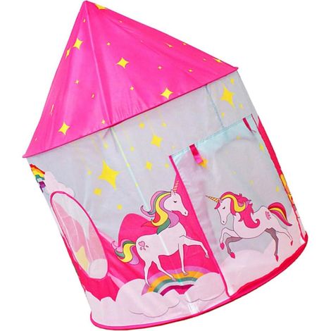 Tente de Jeu pour Garçon et Filles Pliable Portable en Polyester Rose 1 Ensemble, Légère et Respirante, Chambre ou Jardin, Format Maison pour Filles et Garçons (1/5)