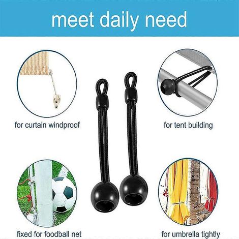 Kit de fixation élastique pour pare-soleil et stores enrouleurs extérieurs/intérieurs (noir) (1/4)