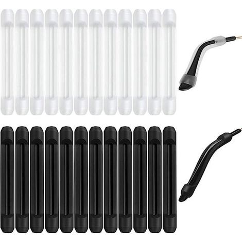 12 paires de branches de lunettes antidérapantes - protège-branches de lunettes - noir et transparent - silicone - kit d'accessoires antidérapants pour lunettes