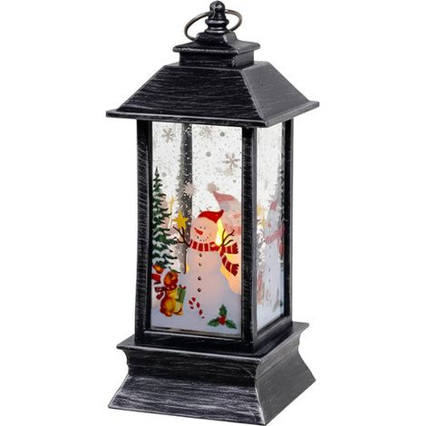 Lanterne de noel led argentee a piles