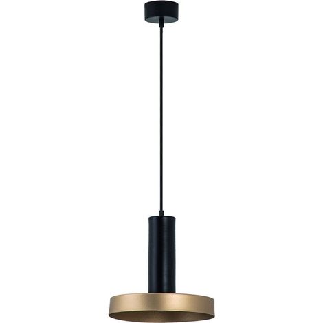 Suspension Luminaire D240 Pour Ampoule LED GU10 Noir Sablé ZAMBELIS 22178 FS