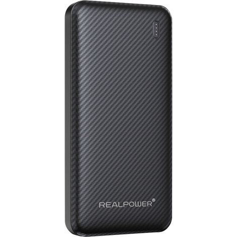 RealPower  Powerbank 10000 mAh Fast Charge, SuperCharge, USB PD  USB-A, USB-C® Schwarz