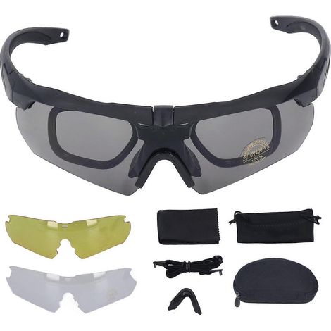Impact Goggles Outdoor-Radsportbrille mit transparenten, gelben Wechselgläsern
