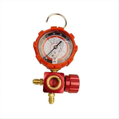 Manomètre de climatisation pour R410A/R22 avec miroir visuel 500 psi rouge (1/5)