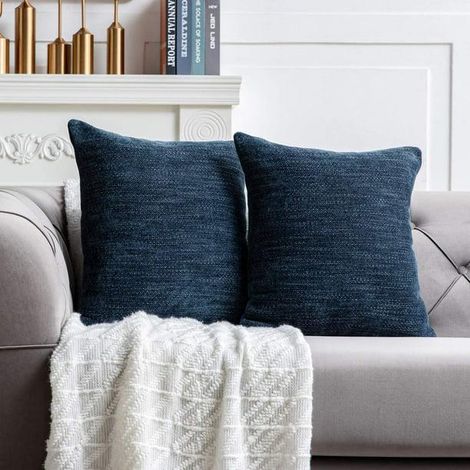 housses de coussin décoratives grises et bleues style ferme pour la décoration maison du canapé ou d 50,8 x 50,8 cm 50,8 cm 50,8 x Gris Bleu (1/3)